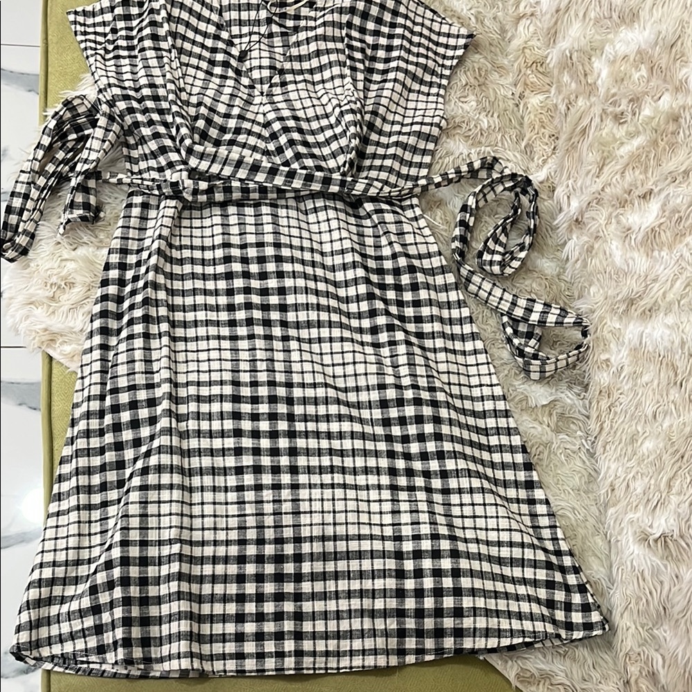 Stylish Black and White Checkered Dress
